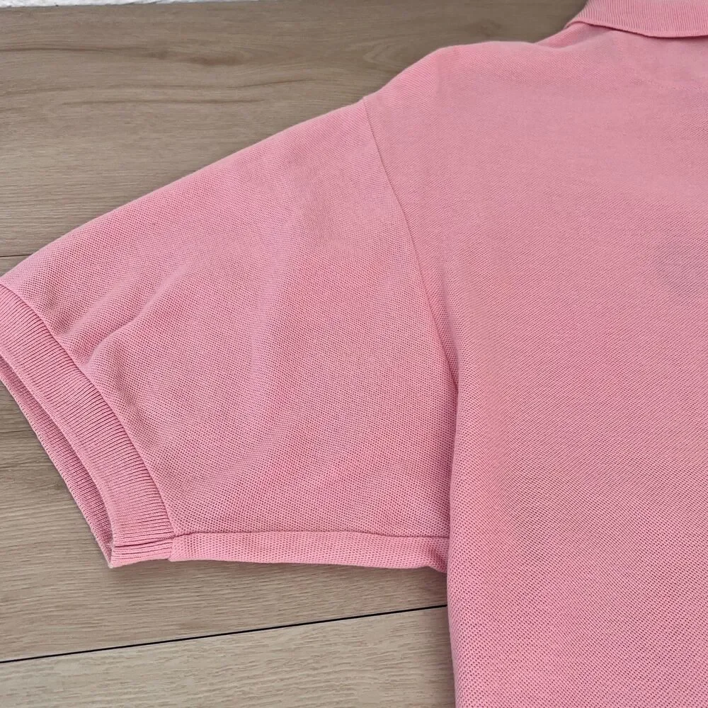 Vintage 90s Chaps Ralph Lauren 100% Cotton USA Made Pink Polo Shirt Size Medium - Picture 10 of 15